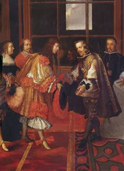 De Ontmoeting van Lodewijk XIV en Filips IV op het Ile des Faisans 7 juni 1660 (detail)